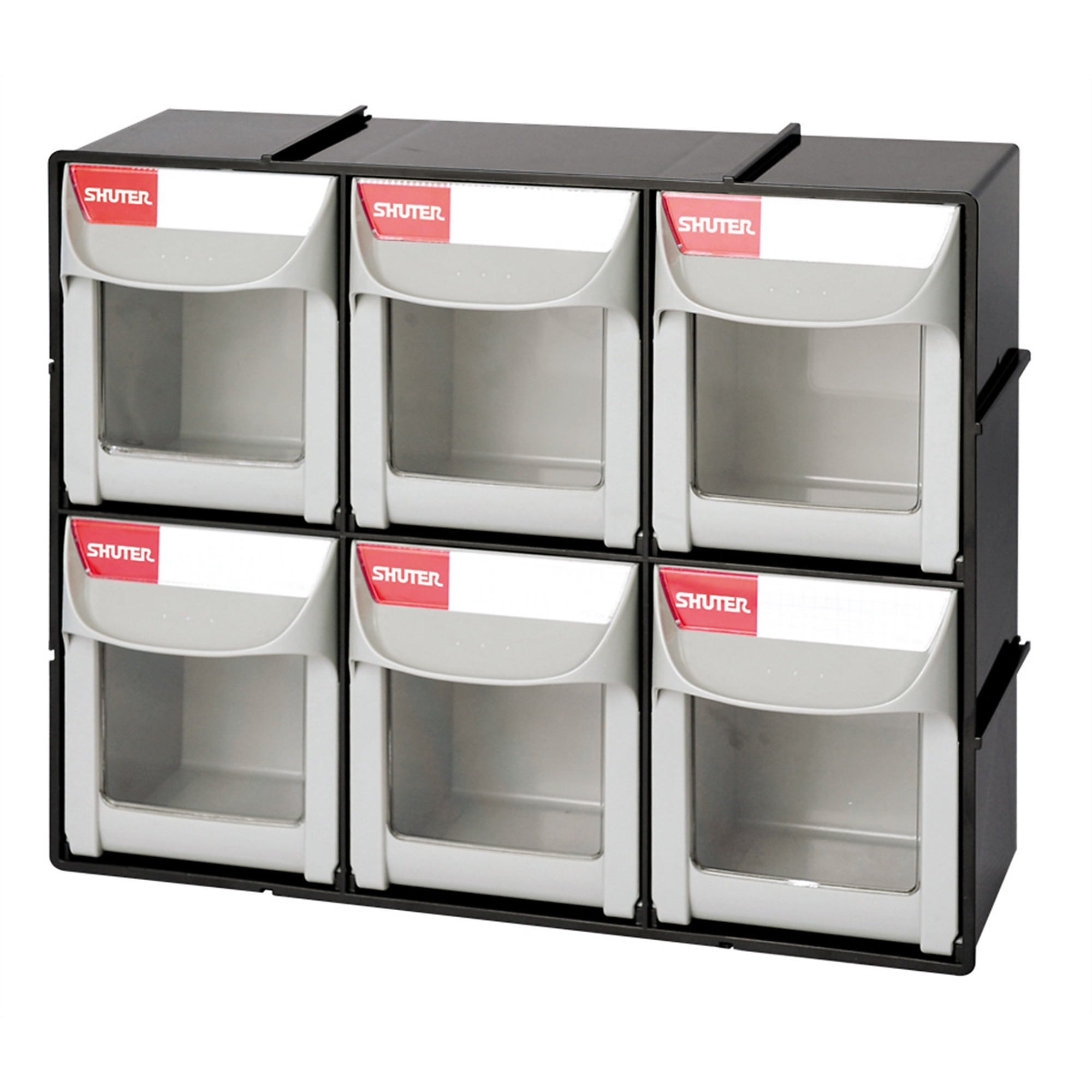 ShopSol Flip-Out Part Storage Bins — 6 Compartments, Spill Prevention, Gravity-Fed Drawer Closing, Model# LDS1010018